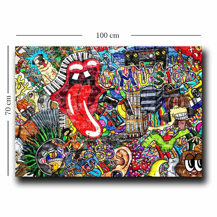 Wallity Cuadro sobre Lienzo Decorativo Multicolor 70 x 100 cm